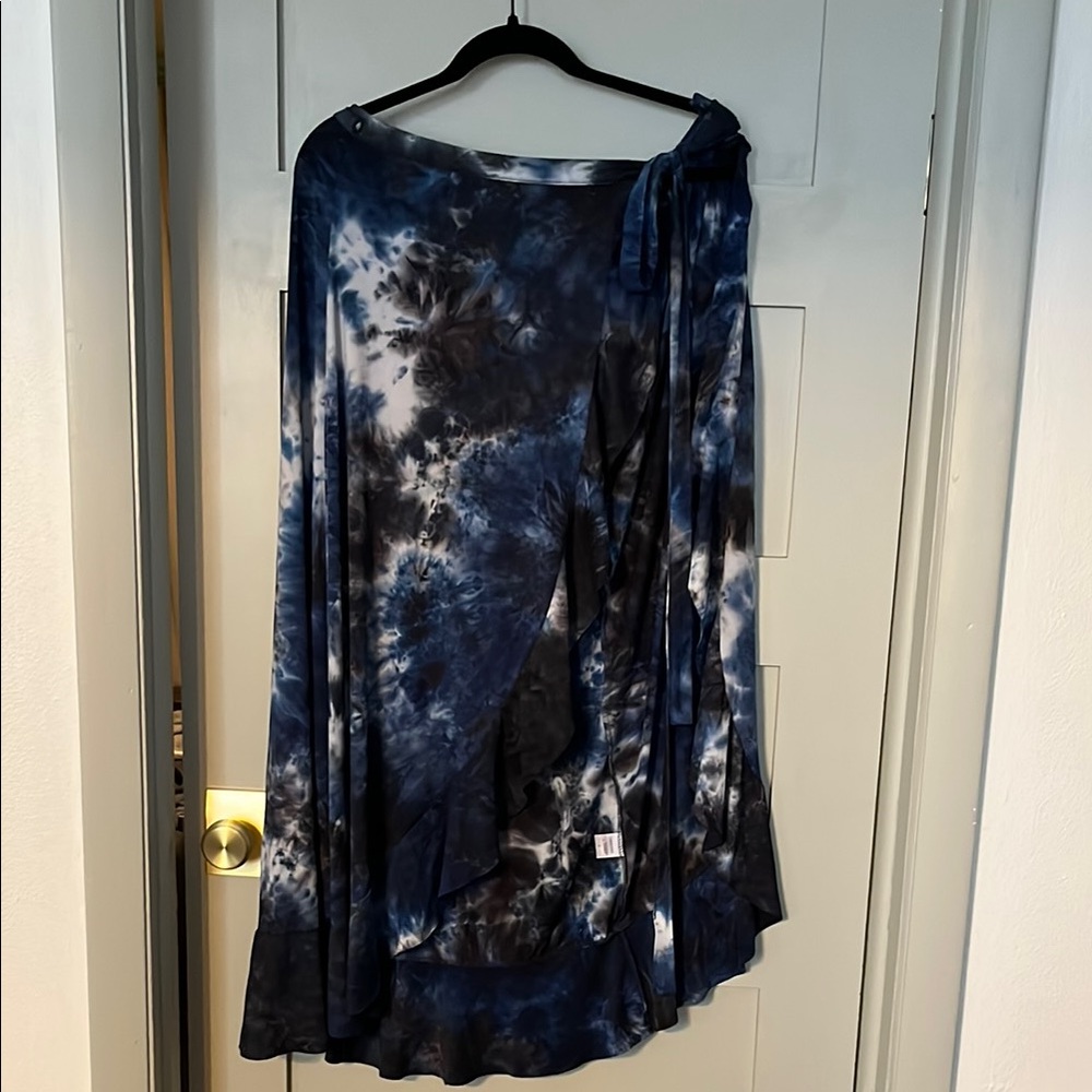 Blue Bohemian Tie-Dye Wrap Skirt from Earthbound Trading Company